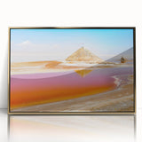 Large art print of a Tunisian landscape in muted earth tones on a framed acrylic, ideal for modern art wall decor.