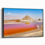 Framed canvas depicting a black and white Tunisian landscape, ideal for bedroom wall decor.