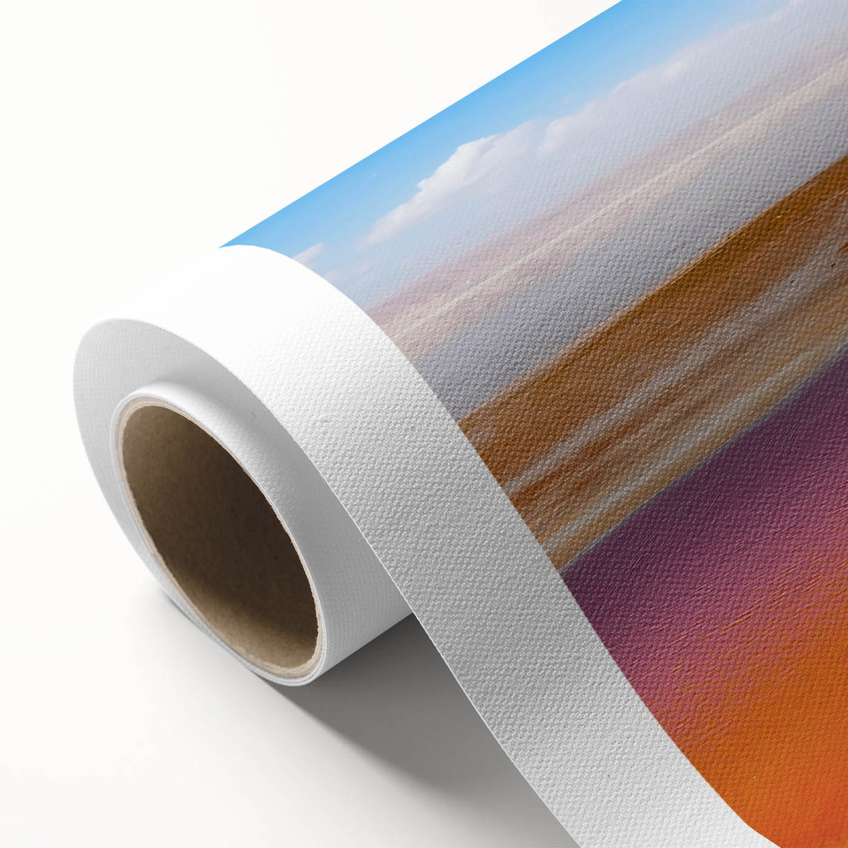 Art Deco poster of a Tunisian landscape in pastel shades on rolled canvas, ideal for nursery wall art.