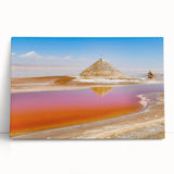 Black and white photograph of Tunisian landscape on large stretched canvas, suited for kitchen wall art.