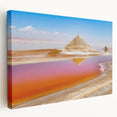 Side view of a stretched canvas depicting a Tunisian landscape, suitable for kitchen wall art.