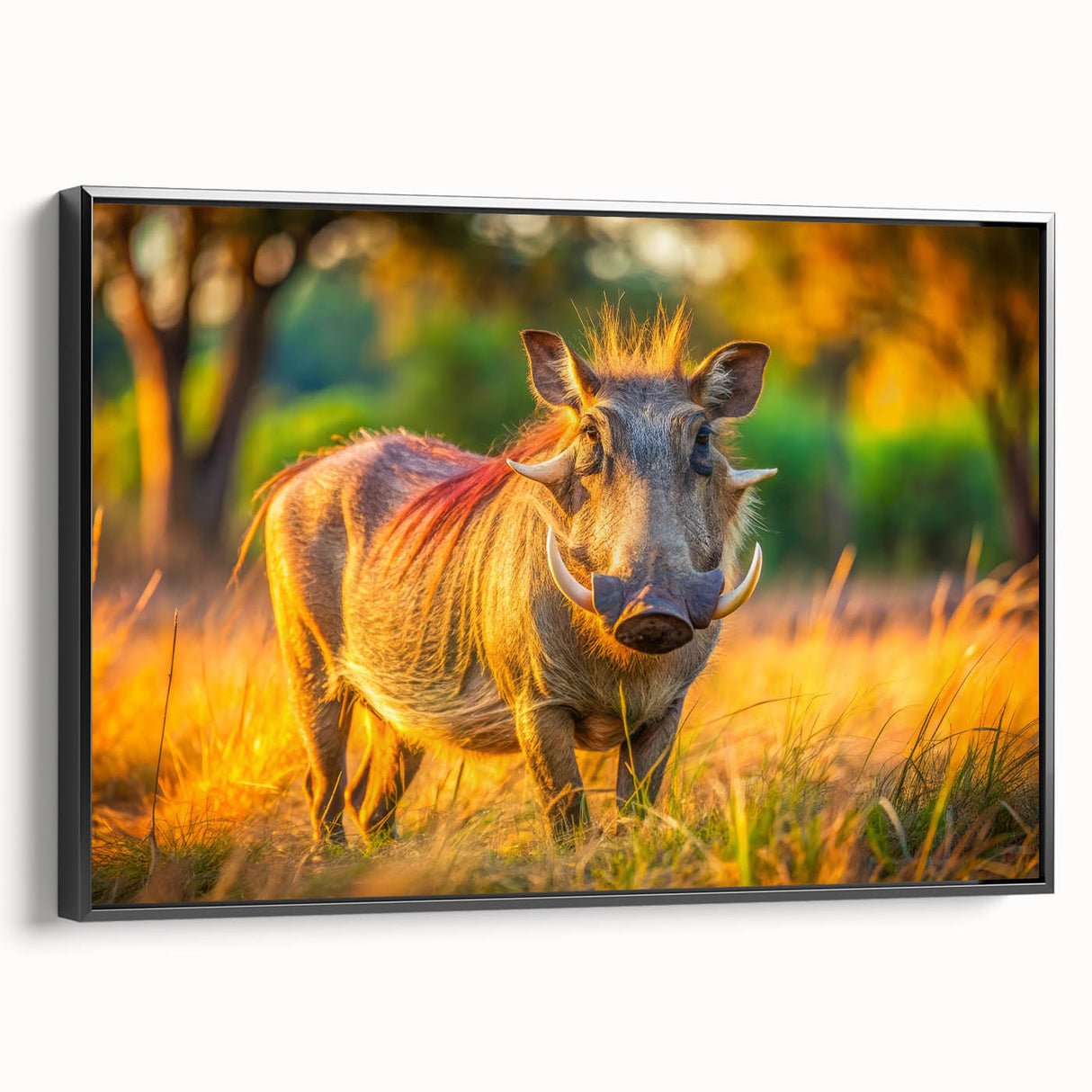 Black and white landscape art painting of Zambia on framed canvas, ideal for bedroom wall decor.