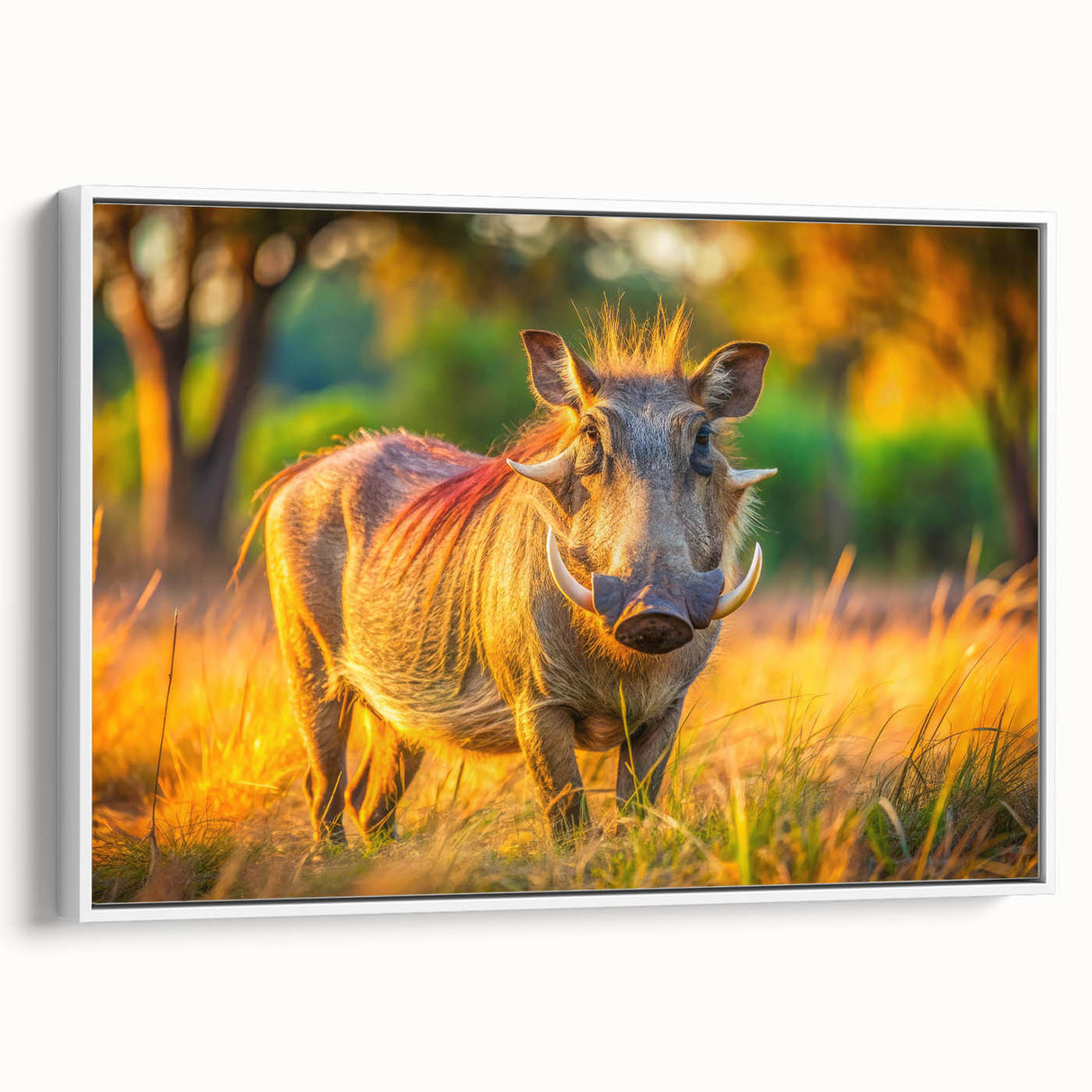 Vintage poster art of a Zambia scenery on extra large framed canvas, featuring vibrant colors, ideal for living room decor.