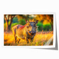 Rolled print of a Zambian landscape featuring acacia trees and sunset hues, suitable for art wall dining room.