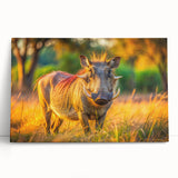 Black and white stretched canvas featuring a serene Zambian landscape, ideal for kitchen wall art or bedroom ambiance.