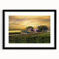 Extra large framed abstract art print featuring vibrant, textured colors depicting Asian scenery.