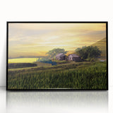 Large abstract wall art featuring a minimalist depiction of Bangladesh scenery in black and white tones on a framed acrylic…