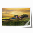 Rolled canvas print of a serene Bangladesh landscape with lush greenery and floral elements, ideal for art wall dining room.