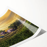 Extra large wall art featuring line art flowers in monochrome, printed on rolled canvas.