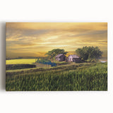 Large black and white photograph on canvas depicting a scenic Bangladesh landscape, ideal for kitchen wall art.