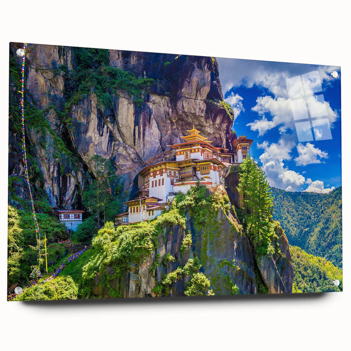Acrylic print of a large abstract landscape with earthy tones, ideal for bedroom or dining room decor.