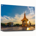 Acrylic print of a Cambodian landscape in muted earth tones, ideal for bedroom or dining room decor.