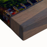 Landscape art painting of Cambodian scenery in black and white on stretched canvas, suited for bedroom wall art.