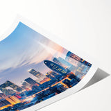 Extra large rolled print featuring line art flowers in muted gray, ideal for large living room wall decor.