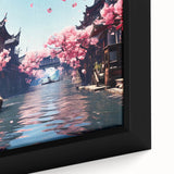 Extra large black wall art featuring a textured Shanghai skyline with colorful highlights on a framed canvas.