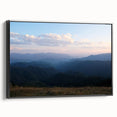 Black and white vintage poster art on framed canvas depicting a serene Georgian landscape, suitable for bedroom decor.
