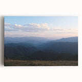 Black and white stretched canvas featuring a large, detailed illustration of Georgia's scenic landscapes.