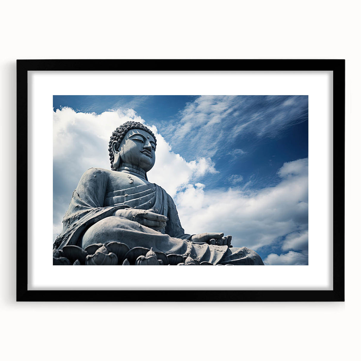 Extra large abstract art print of colorful Hong Kong scenery, on a textured canvas with black frame.