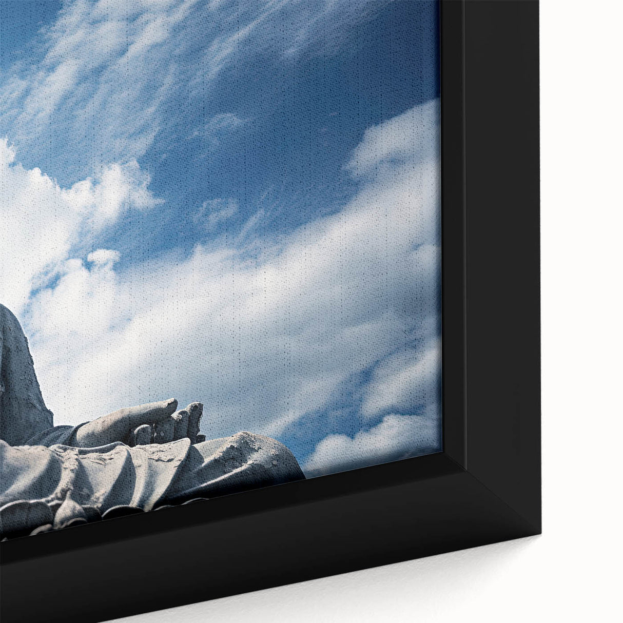 Framed canvas depicting a detailed Hong Kong skyline in black with colorful, textured highlights.