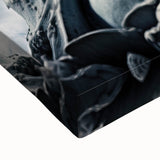 Black and white landscape art painting of Hong Kong on stretched canvas, suitable for bedroom wall decor.