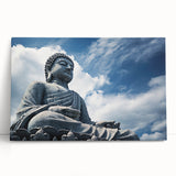 Black and white large art print of Hong Kong skyline on stretched canvas, ideal for kitchen wall art or bedroom decor.