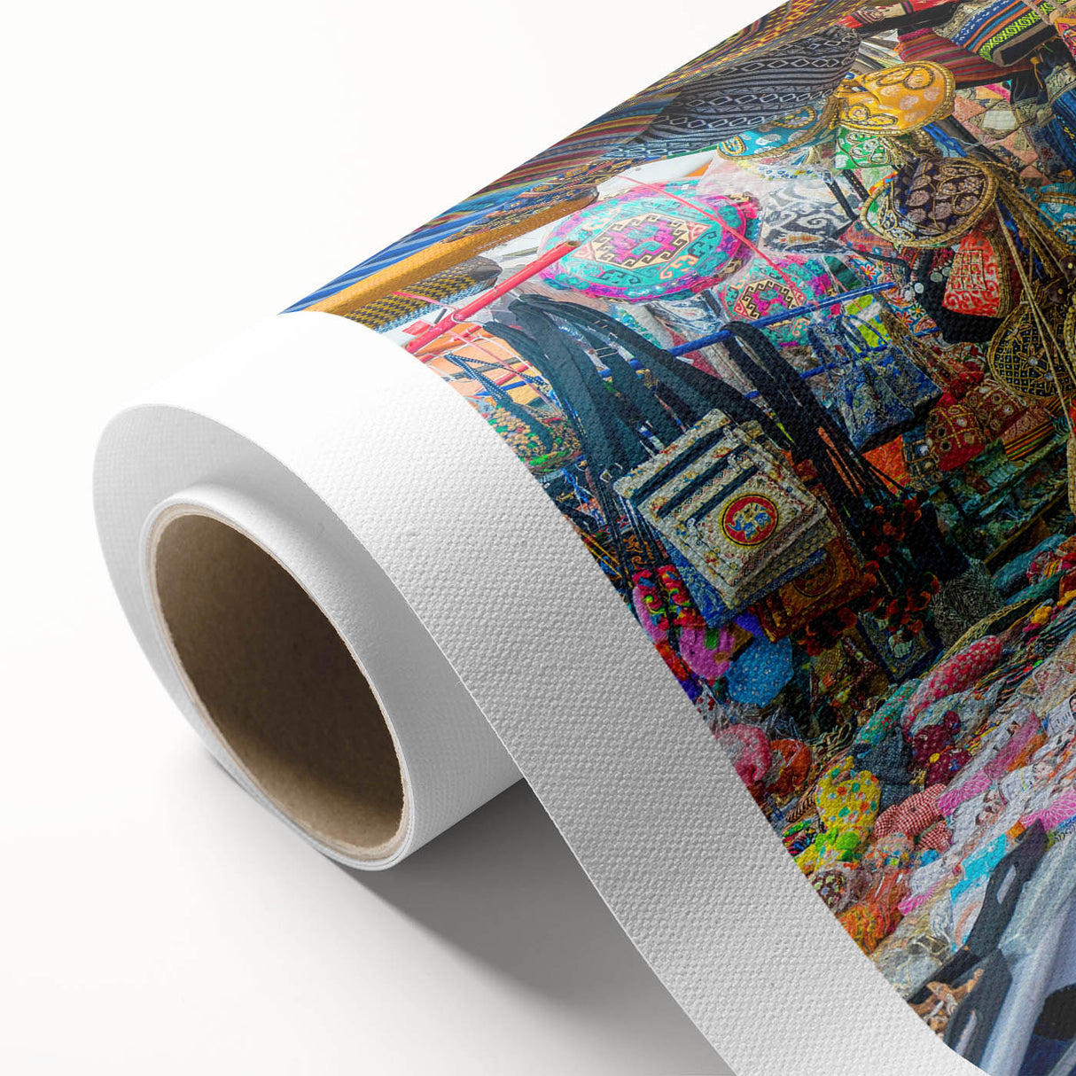 Art deco poster of Indian scenery in pastel shades on rolled canvas, ideal for nursery wall art.