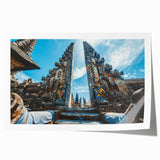 Rolled canvas print of Indonesian landscape with vibrant green hues, ideal for art wall dining room.