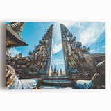 Large black and white photograph of an Indonesian landscape on stretched canvas, ideal for kitchen wall art.