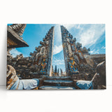 Black and white photograph of an Indonesian landscape on stretched canvas, suitable as kitchen wall art or for a bedroom.