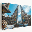 Large canvas print showing a serene Indonesian landscape in muted earth tones, suitable for kitchen wall art.