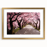 Extra large abstract art print depicting a textured Japanese scenery in gold frame, ideal for living room decor.