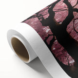 Art Deco poster of a serene Japanese landscape on rolled canvas, featuring soft pastel colors, suitable as nursery wall art.