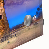 Large abstract wall art depicting a Korean landscape in muted earth tones on acrylic glass, ideal for dining room art.