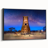 Black and white framed canvas featuring a vintage Korean landscape, ideal for bedroom decor.