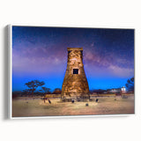 Vintage poster art featuring a colorful Korean landscape on extra large framed canvas, ideal for living room decor.