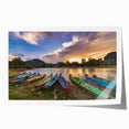 Extra large rolled print of a Laos scenery with vibrant green and blue tones, ideal for art wall dining room.