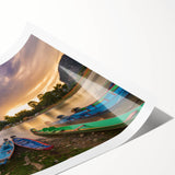 Extra large rolled print featuring line art flowers in muted earth tones, ideal for large living room wall decor.