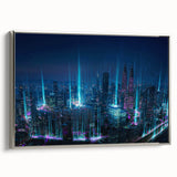 Framed canvas of a vintage-style Malaysian landscape painting with vibrant colors on a black background.