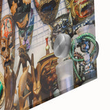 Mid-century modernist large abstract wall art of Maldives scenery on acrylic glass, ideal for dining room ambiance.