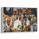 Vintage poster art of Maldives scenery on extra large framed canvas, with colorful palette, ideal for living room decor.