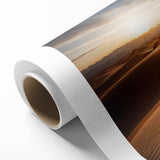 Art Deco poster of a serene Mongolian landscape in soft earth tones on rolled canvas, ideal for nursery wall art.
