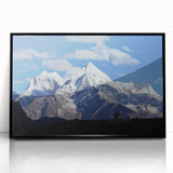 Large abstract wall art featuring a scenic view of Nepal in muted earth tones on a framed acrylic panel.