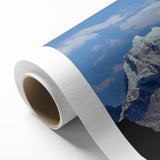 Extra large rolled canvas featuring a serene Nepalese landscape with lush florals in soft green and earth tones.