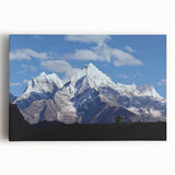Large black and white stretched canvas of a scenic Nepalese landscape, ideal for kitchen wall art.