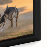 Extra large framed canvas of a textured, colorful Pakistani landscape in black, ideal for living room decor.