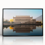 Large abstract wall art depicting a stylized Philippine landscape in muted earth tones, framed in black acrylic.