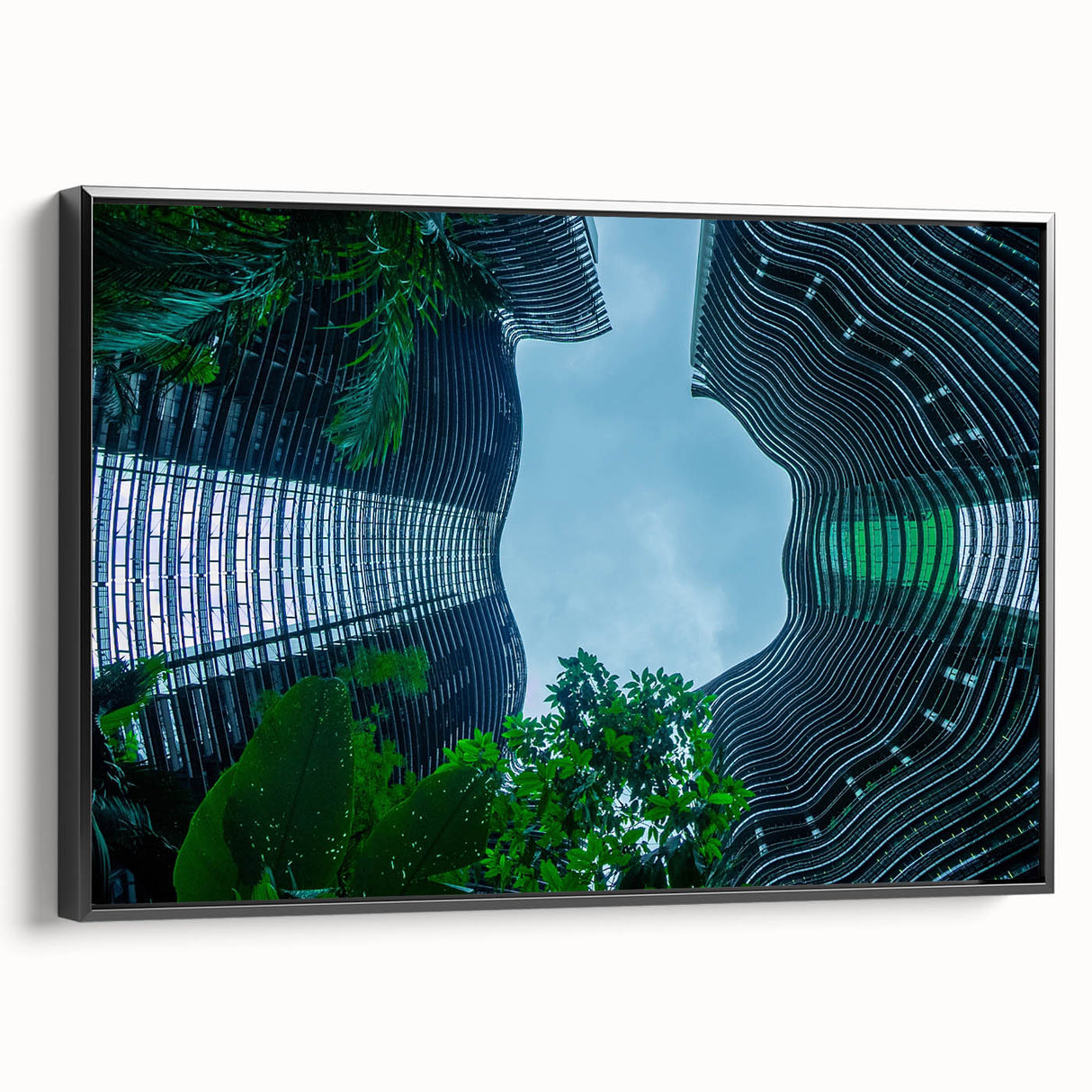Black and white landscape art painting of Singapore on framed canvas, ideal for bedroom wall decor.
