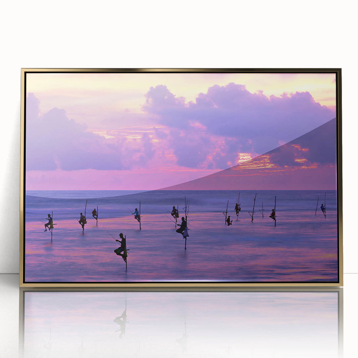 Framed acrylic print of a Sri Lankan landscape in muted earth tones, suitable for modern art wall decor.