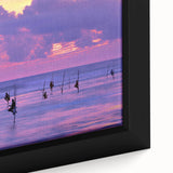 Black and white landscape art painting of Sri Lanka on framed canvas, ideal for bedroom wall decor.