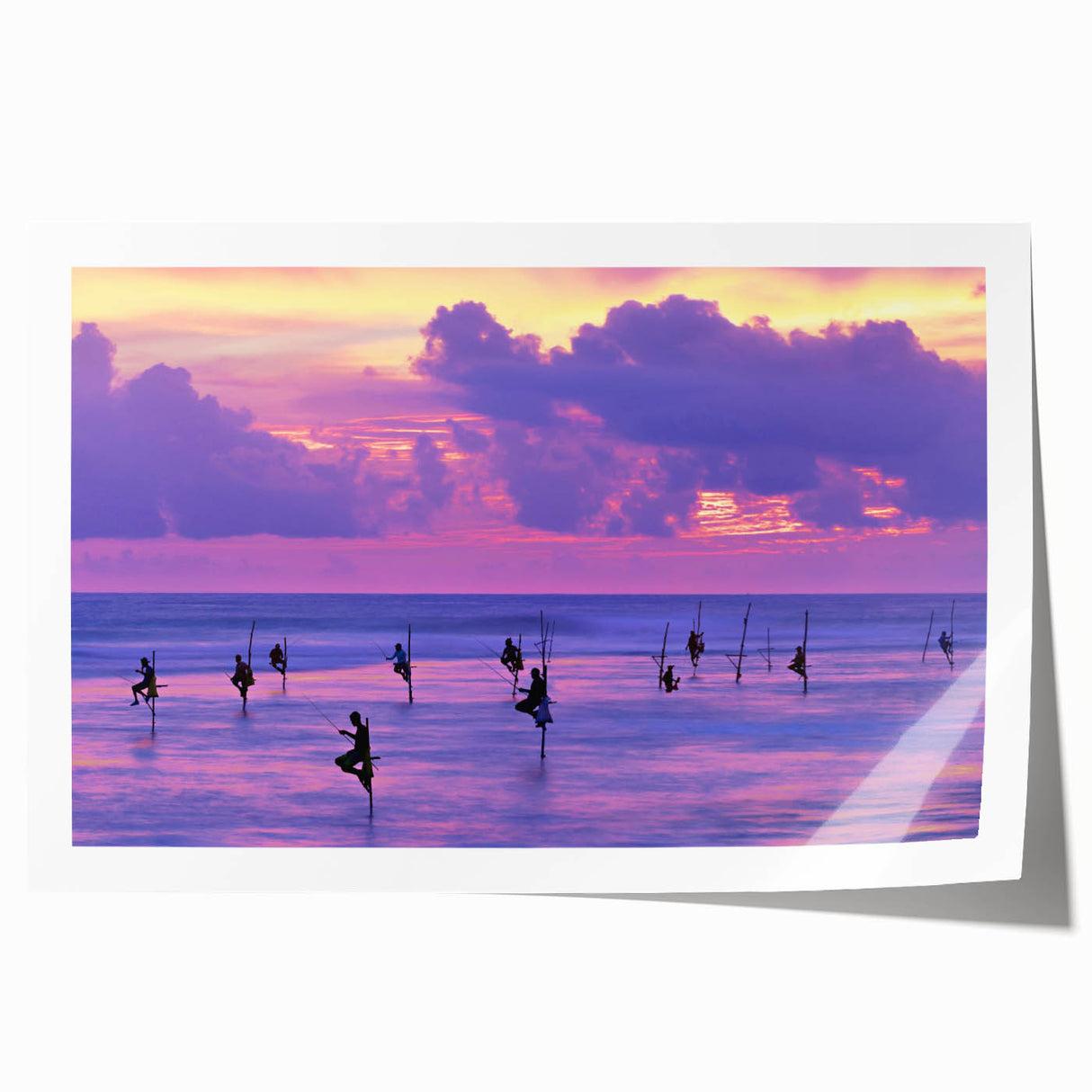 Extra large rolled print of a Sri Lankan landscape with vibrant greenery and floral elements.